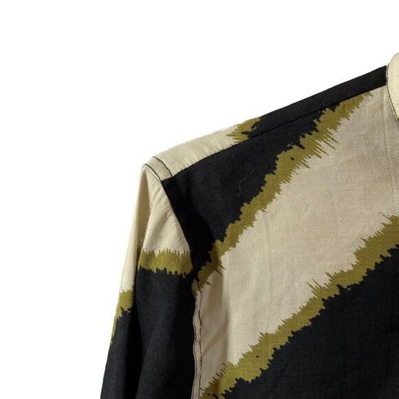 MASAI Button- Down Diagonal Stripe Pocket Shirt Size Small - Picture 5 of 11